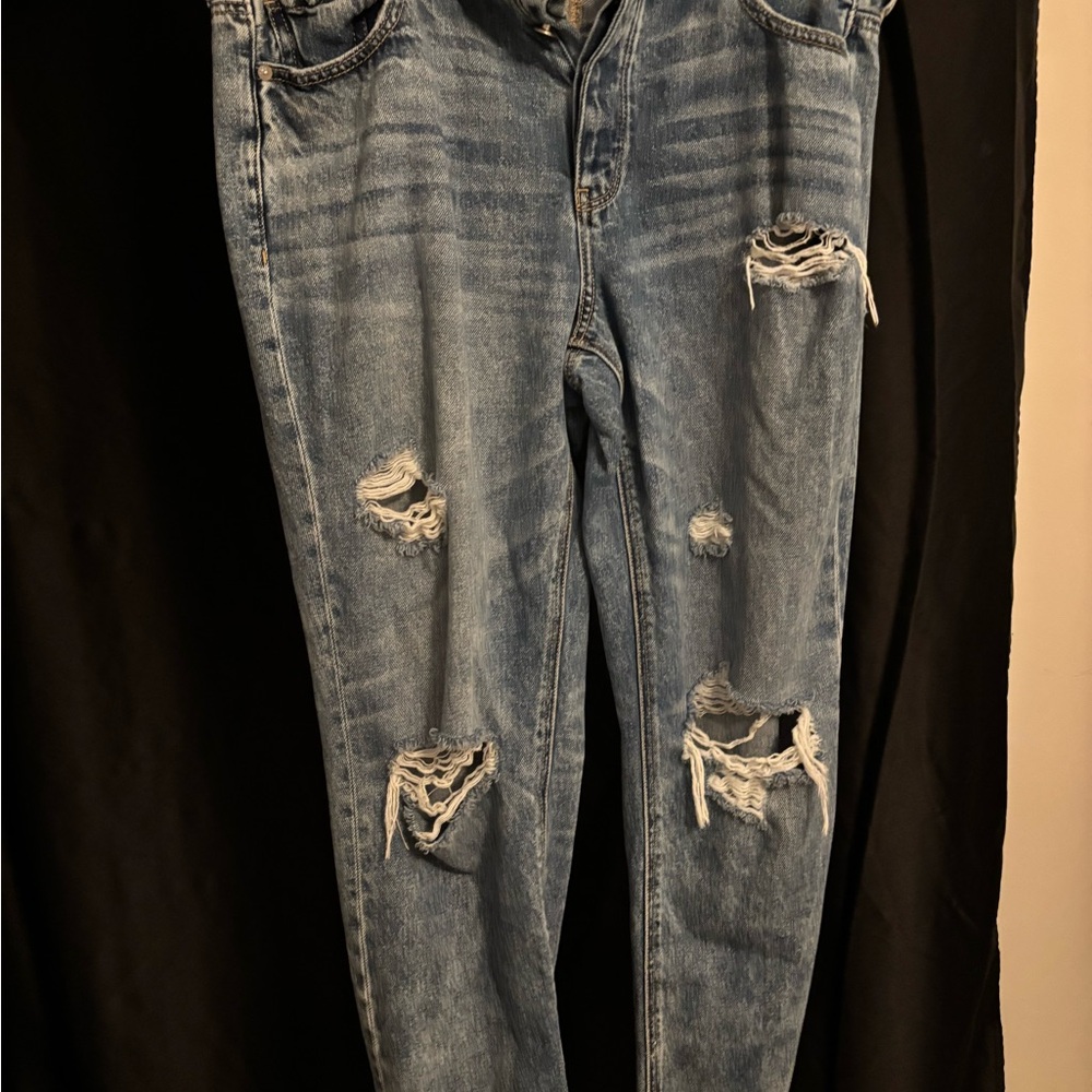 Distressed Blue Jeans